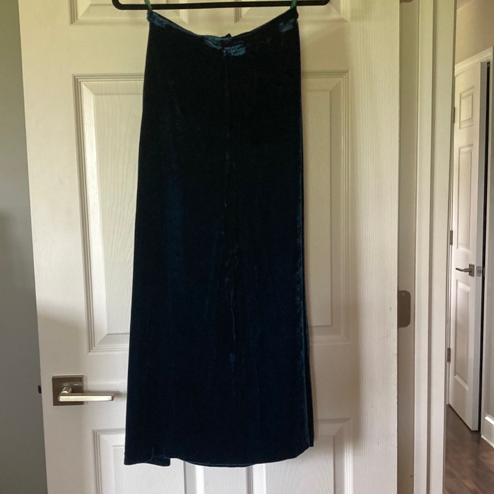 Laura Ashley blue velvet maxi skirt
